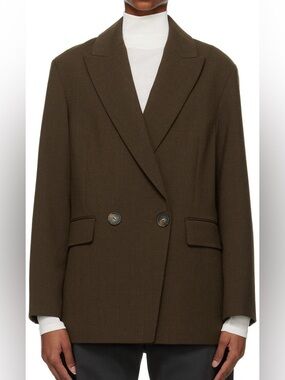 Vince Peaked Lapel Oversized Blazer - NWT XS Brown